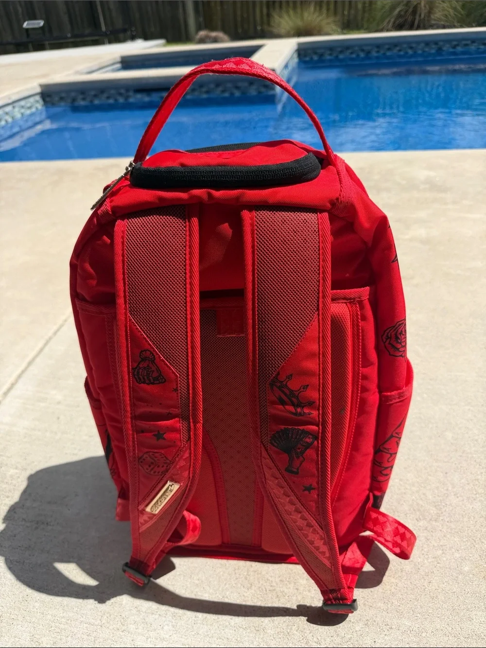 Sprayground Red Graphic Backpack - Gummy Monster Design